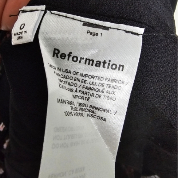 Reformation Jolene Mini Floral Dress Black Size 0 - Picture 8 of 8